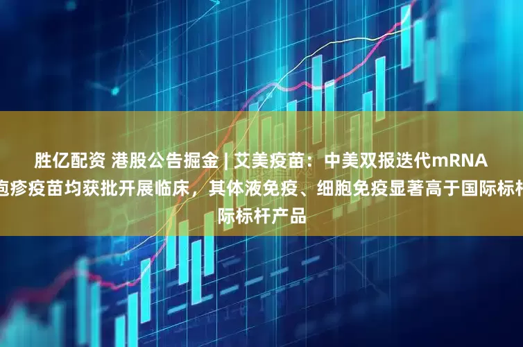 胜亿配资 港股公告掘金 | 艾美疫苗：中美双报迭代mRNA带状疱疹疫苗均获批开展临床，其体液免疫、细胞免疫显著高于国际标杆产品